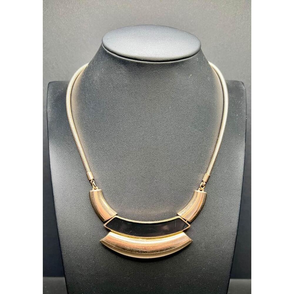 1980’s Style Gold and Black Collar Necklace